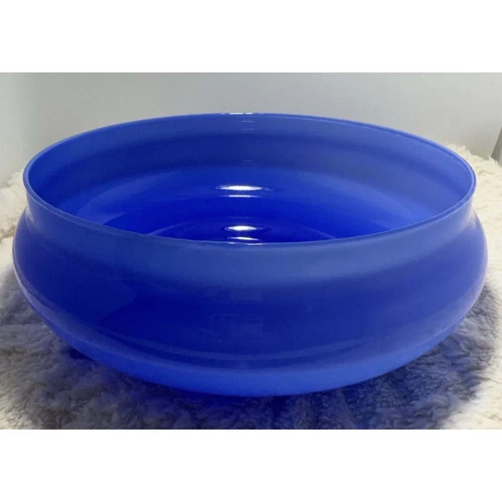 Vintage Pier 1 Imports Mid Century Modern Style Turquoise Art Glass Bowl NWT